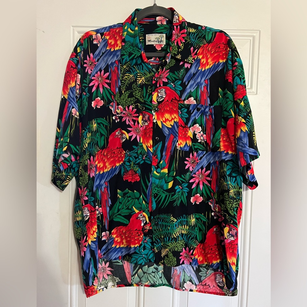 Vintage Original Hawaiian shirt , Monticerutti , brilliant colors, size L